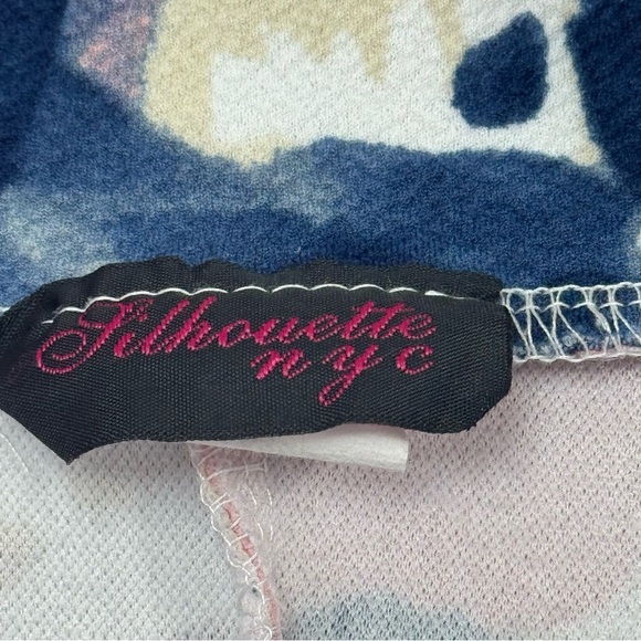 Silhouette Nyc Floral Stretchy Pencil Skirt XL White Pink Blue - Picture 8 of 9